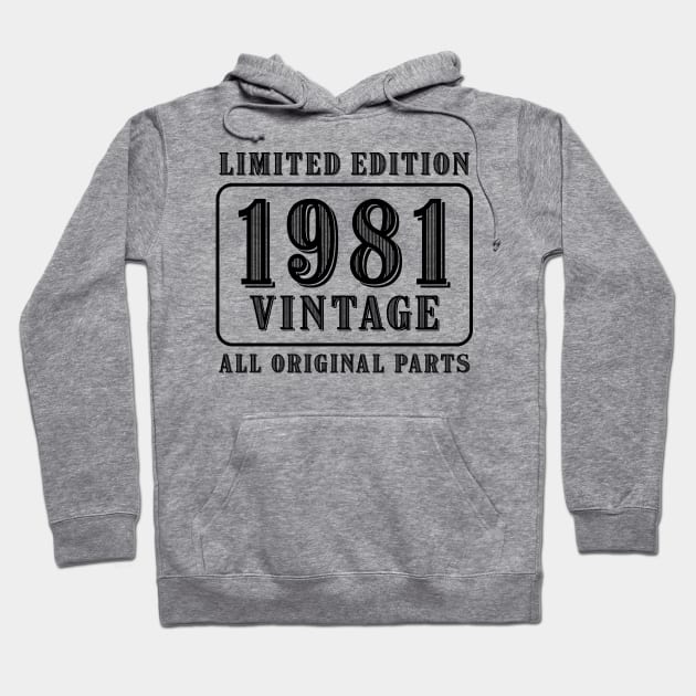 All original parts vintage 1981 limited edition birthday Hoodie by colorsplash